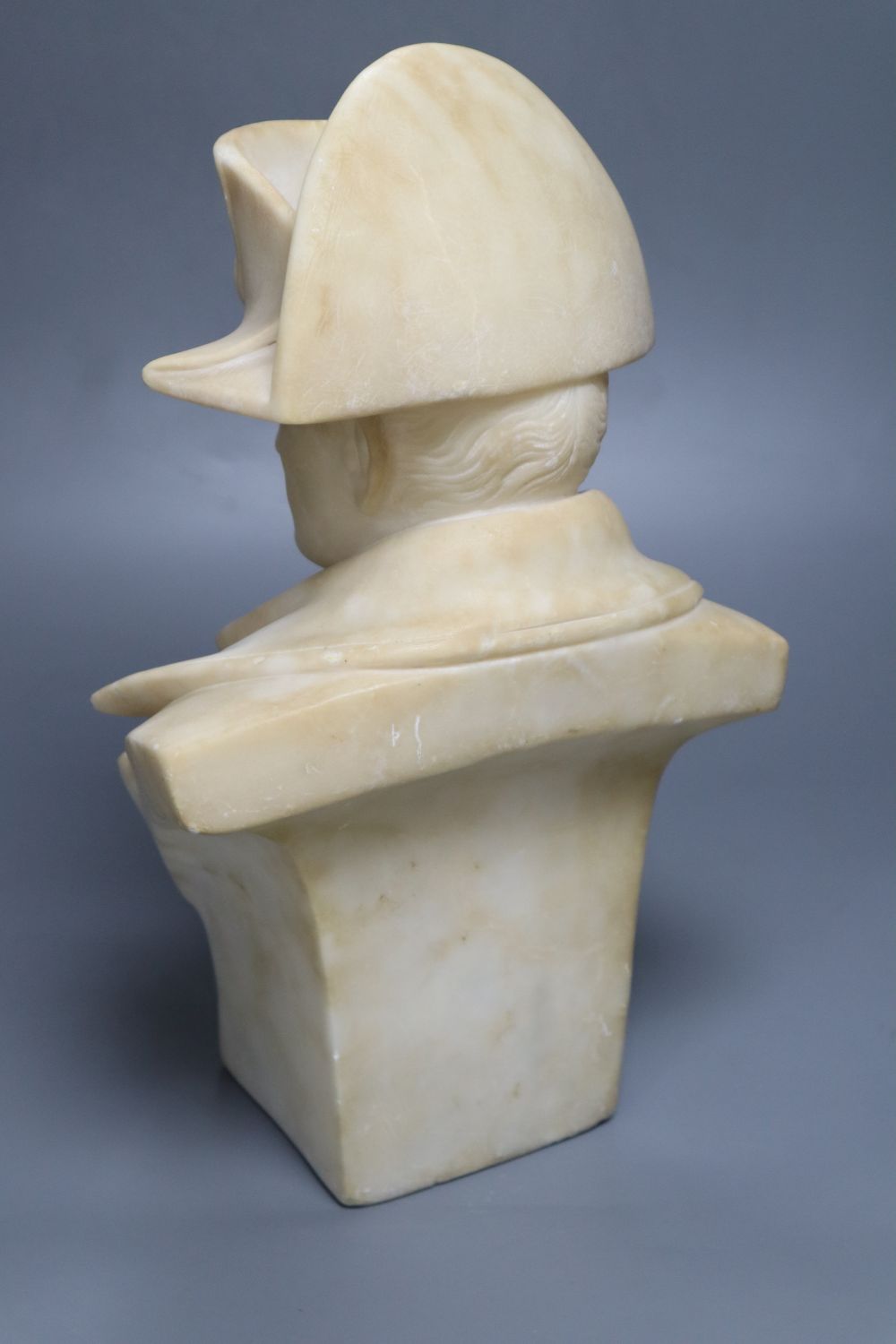 An alabaster bust of Napoleon, height 37cm